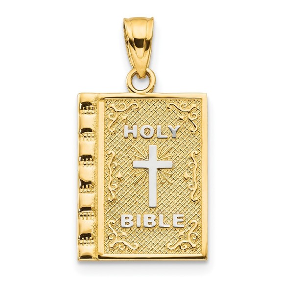 10K w/Rhodium Holy Bible Charm,All Products : American Fashion Style Bags On Sale